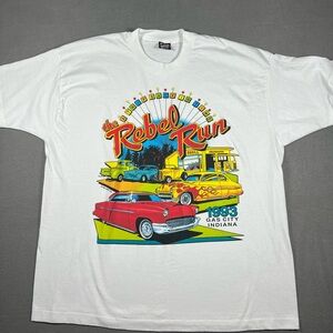 Vintage Screen Stars The Rebel Run 1993 Gas City Indiana T-shirt Size XXL